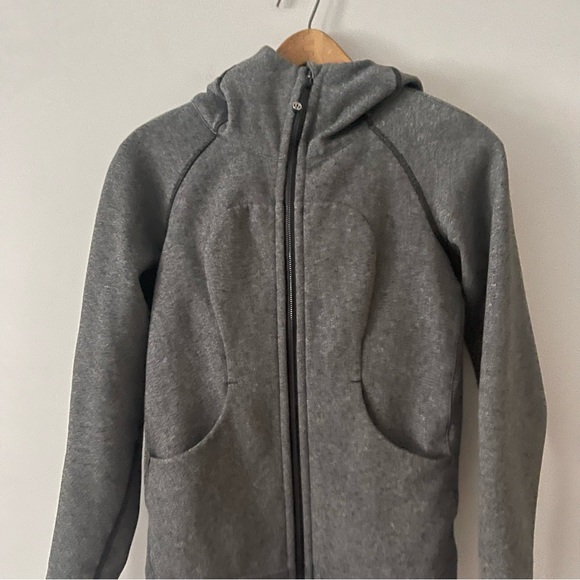 Lululemon Scuba Hoodie Heathered Speckled Black Size 4 - Picture 3 of 9